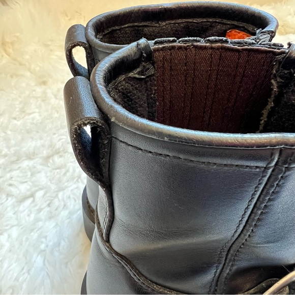 SOLD HARLEY DAVIDSON black leather riding boots size 6.5 moto buckle - Picture 6 of 11